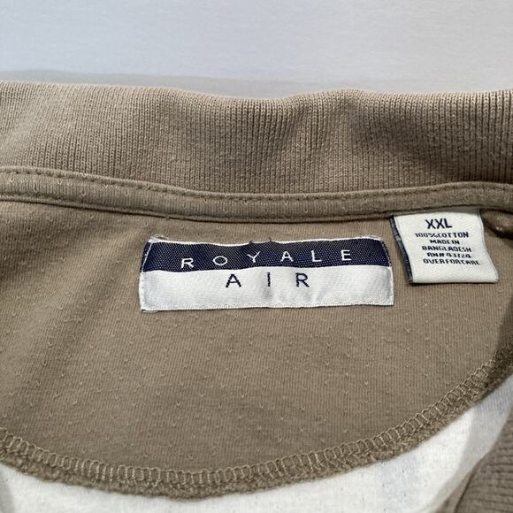 Royal Air America Polo Shirt flag Print In Beige With Red And Navy - Picture 2 of 7